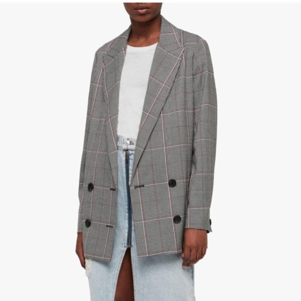 ALLSAINTS Helei Check Oversize Blazer